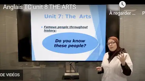 Anglais TC unit 8 THE ARTS
