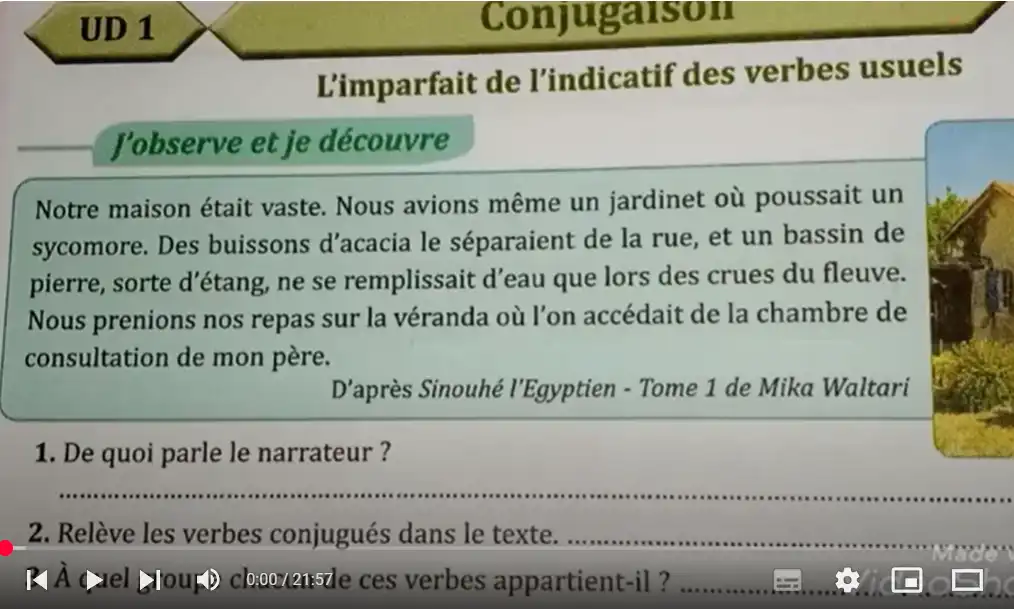 Conjugaison: l'imparfait de l'indicatif