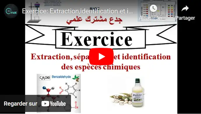 Exercice: Extraction,identification et identification des espèces chimiques