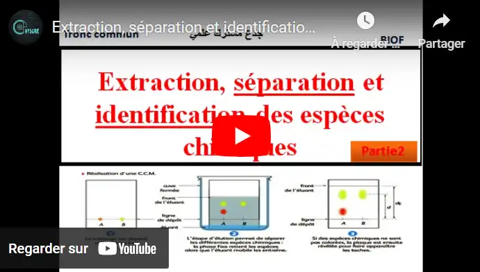 Extraction, séparation et identification des espèces chimiques : partie 2