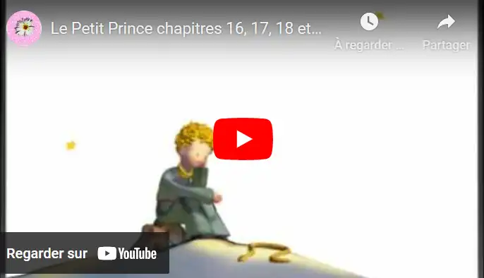 Le Petit Prince chapitres 16, 17, 18 et 19