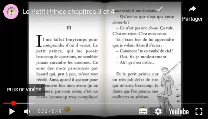 Le Petit Prince chapitres 3 et 4