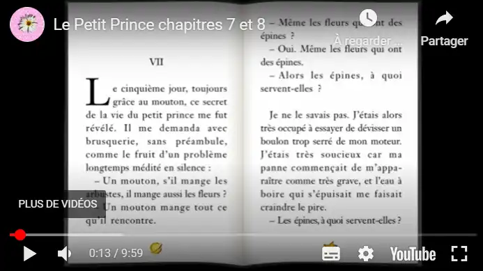 Le Petit Prince chapitres 7 et 8