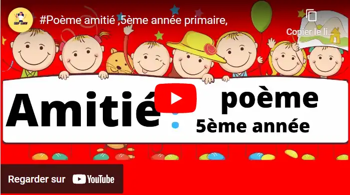 Poème amitié 5ème année primaire