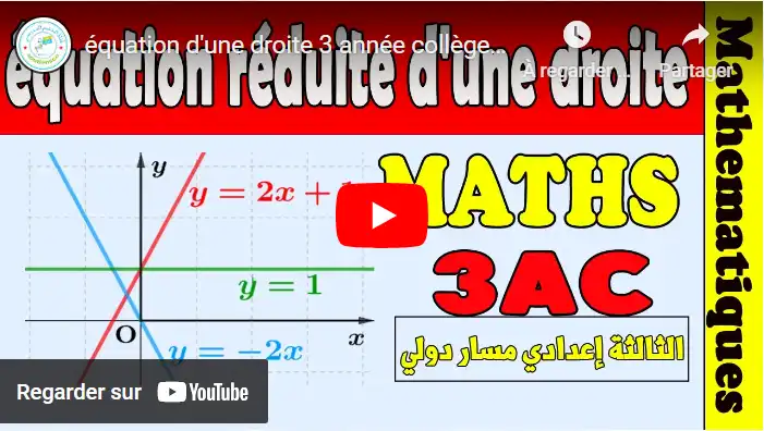 équation d'une droite