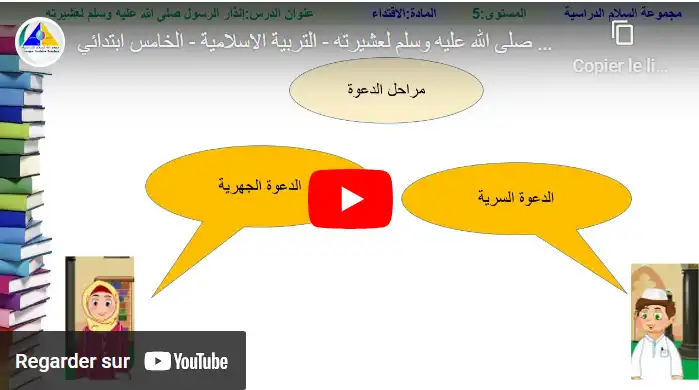 إنذار الرسول صلى الله عليه وسلم لعشيرته - التربية الاسلامية - الخامس ابتدائي