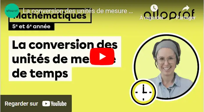 La conversion des unités de mesure de temps