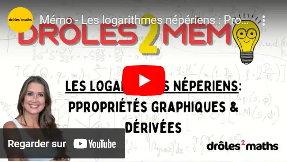 Mémo - Les logarithmes népériens : Propriétés graphiques & dérivées