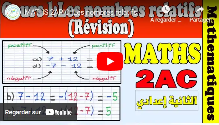 Les nombres relatifs | MATHS 2APIC