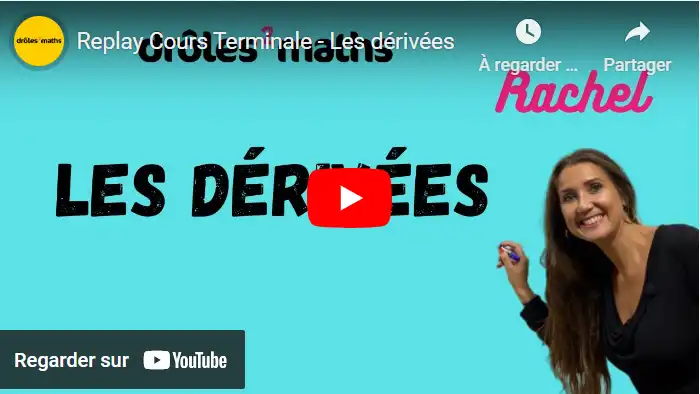 Replay Cours Terminale - Les dérivées