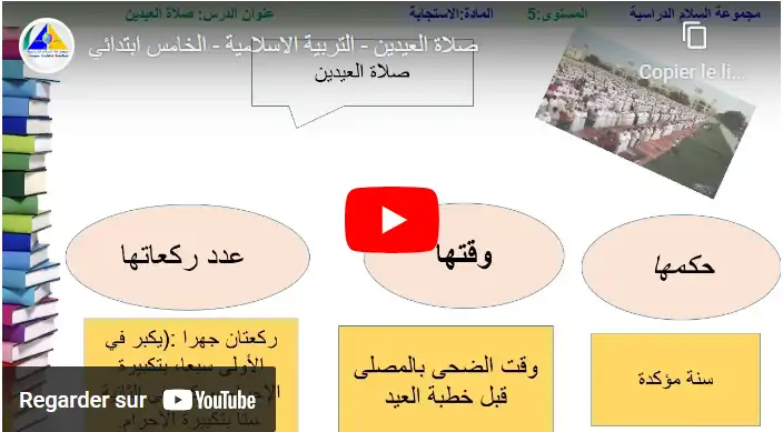 صلاة العيدين - التربية الاسلامية - الخامس ابتدائي