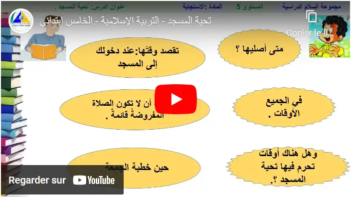 تحية المسجد - التربية الإسلامية - الخامس ابتدائي